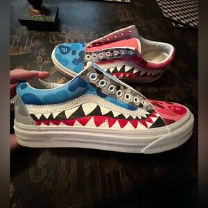 VANS  BAPE Old Skool Custom Design Camo SIZE  7.5 Mens or 9 Womens  Shark Teeth